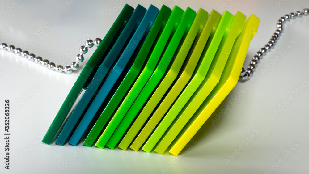 Plastic color swatches book. Sample colors catalogue for plastic