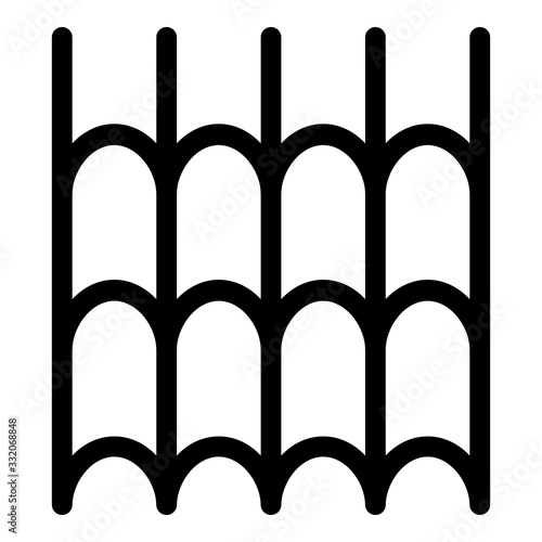 Ceramic roofing tile icon. Outline ceramic roofing tile vector icon for web design isolated on white background