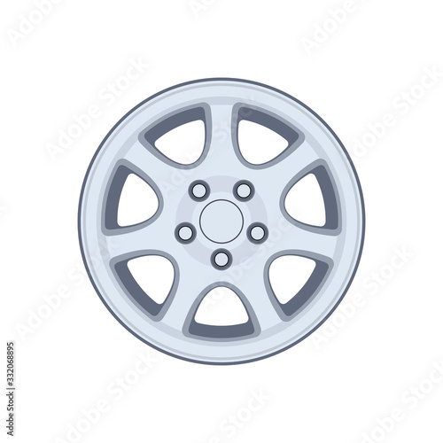 Car rim. Realistic design. Vector illustration on a white background.