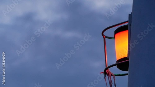light lamp against sky background.