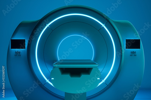 фотографія MRI machine, magnetic resonance imaging machine on a dark blue background