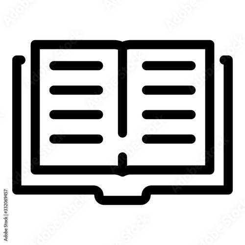 Exercise book icon. Outline exercise book vector icon for web design isolated on white background