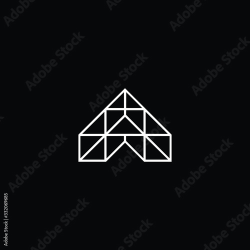 Minimal elegant monogram art logo. Outstanding professional trendy awesome artistic 3D AA A initial based Alphabet icon logo. Premium Business logo White color on black background