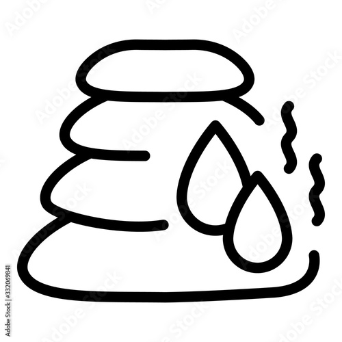 Steam room stones icon. Outline steam room stones vector icon for web design isolated on white background