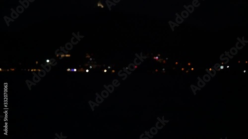 Bokeh background, Blurry photo at night time.