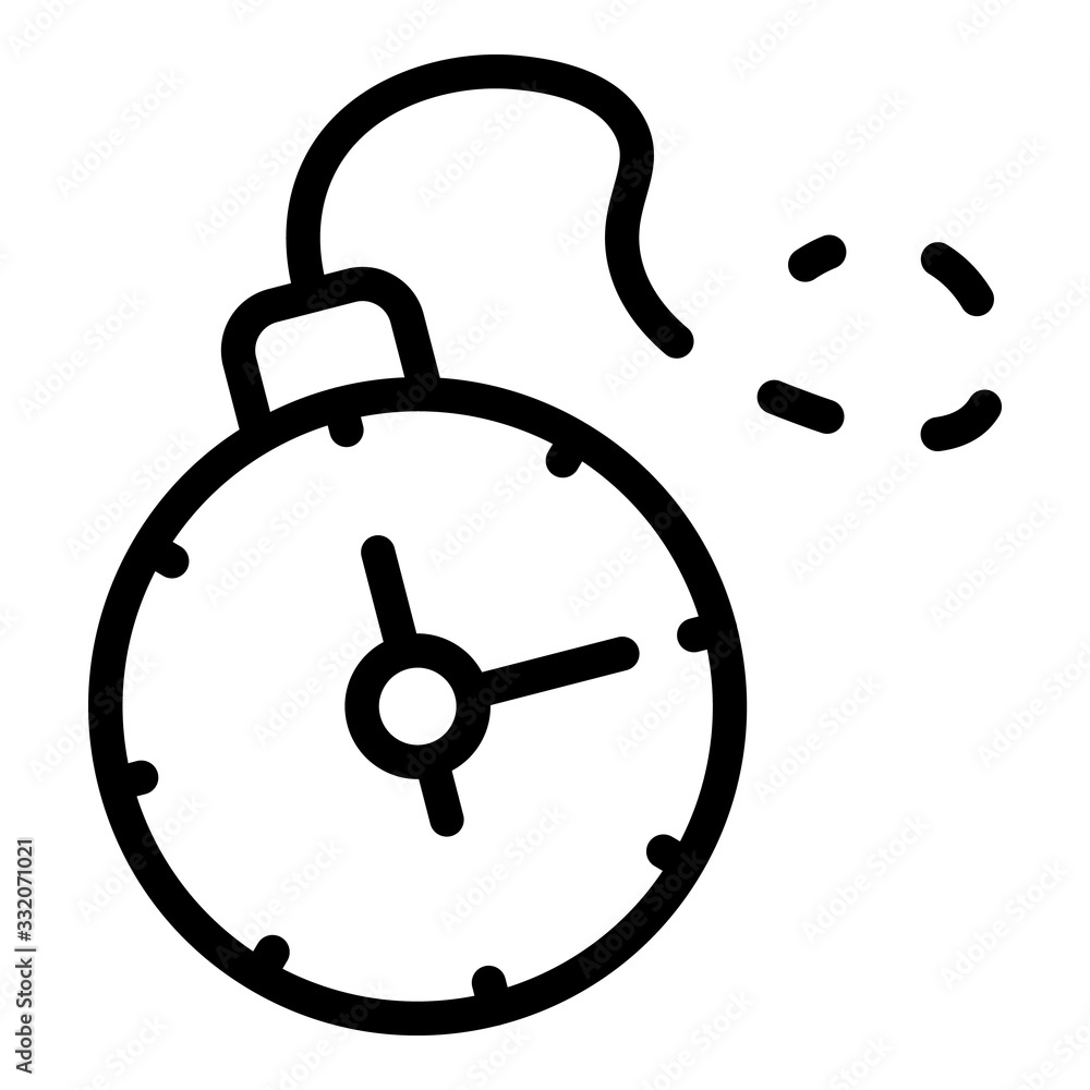 Watch bomb icon. Outline watch bomb vector icon for web design isolated on white background Watch bomb icon. Outline watch bomb vector icon for web design isolated on white background