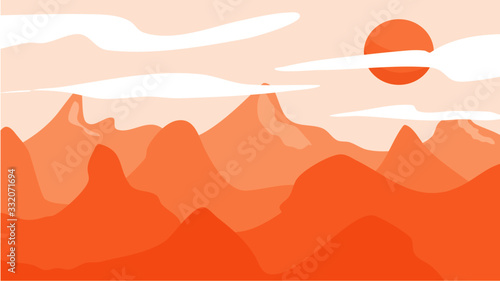 landscape with mountains and sky