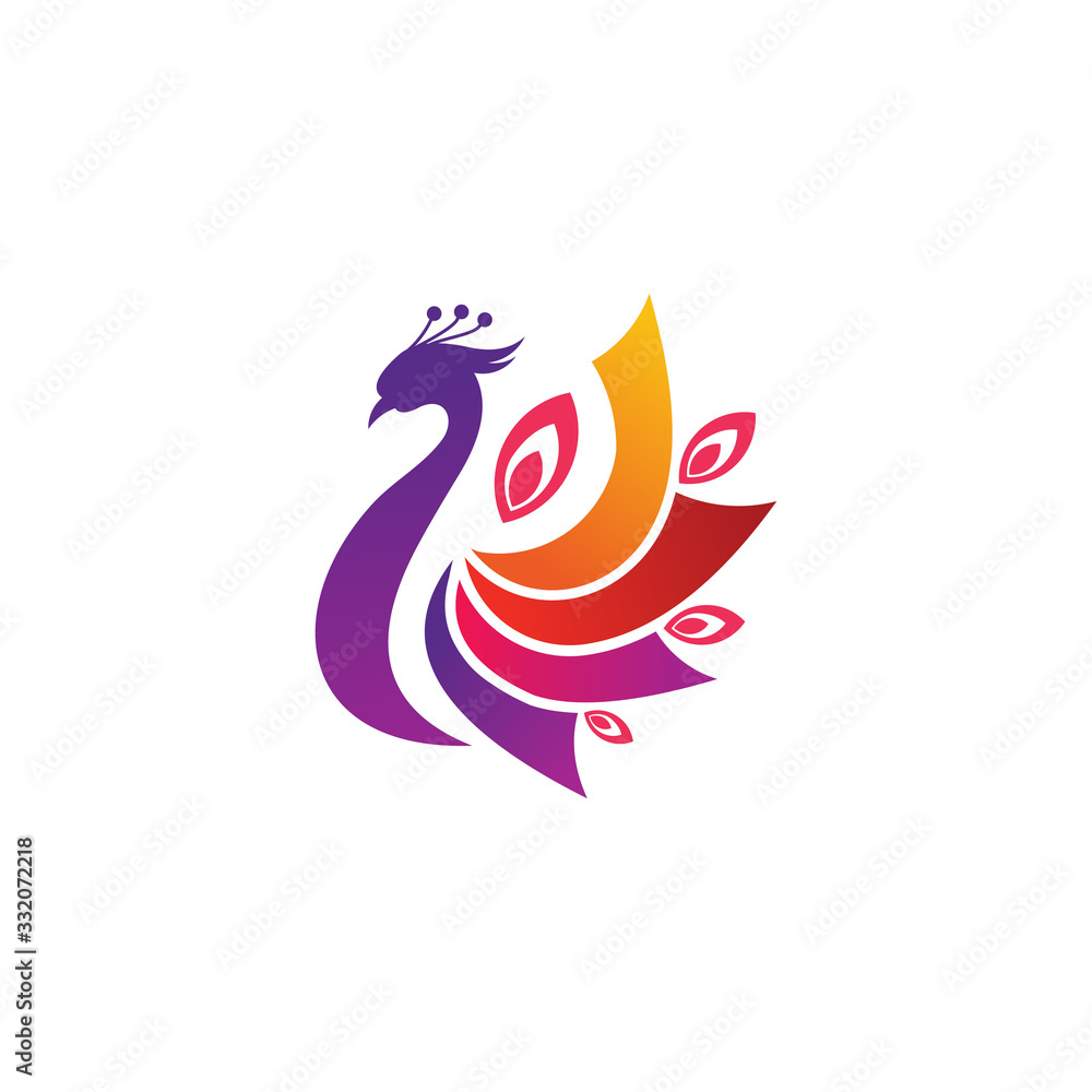 Obraz premium Peacock abstract Logo design vector template