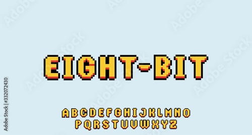 8 bit font retro game typeface style vector font typeset alphabet photo