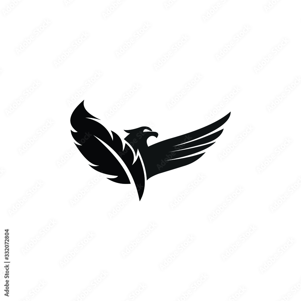 Fototapeta premium eagle and a wing logo template