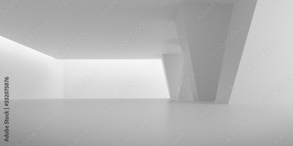 Abstract of concrete space with sun light cast the shadow on the wall ,Geometric structure, Museum space,Perspective of brutalism architecture,3d rendering. Abstract of concrete space with sun light cast the shadow on the wall ,Geometric structure, Museum space,Perspective of brutalism architecture,3d rendering.