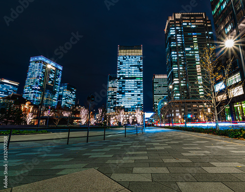 Marunouchi Skyscrapers in night: Marunouchi building, Shin Marunouchi building. photo