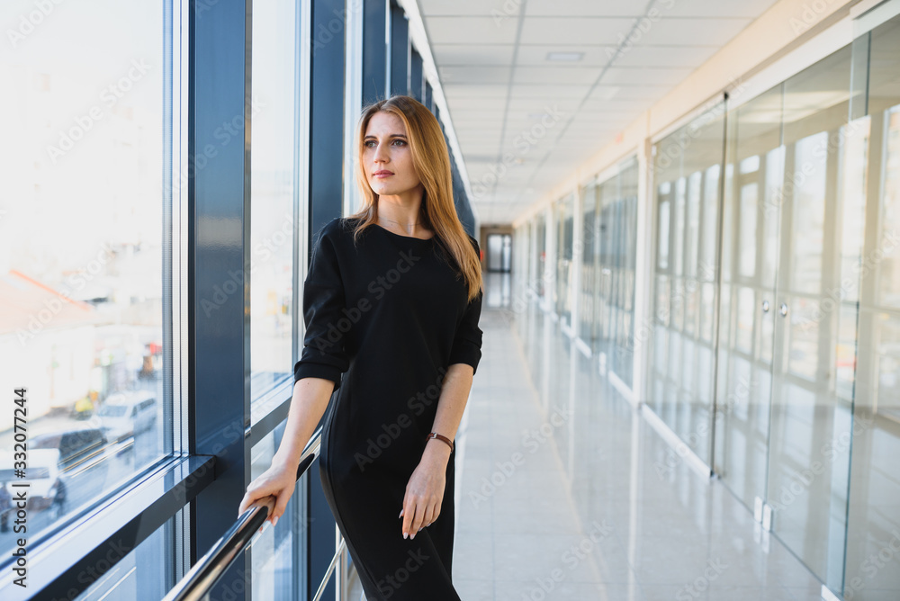 Portrait of a cute young business woman smiling, in an office environment Portrait of a cute young business woman smiling, in an office environment