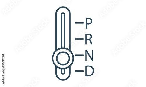 Car gear lever assembly piece flat icon for automotive and vehicle components