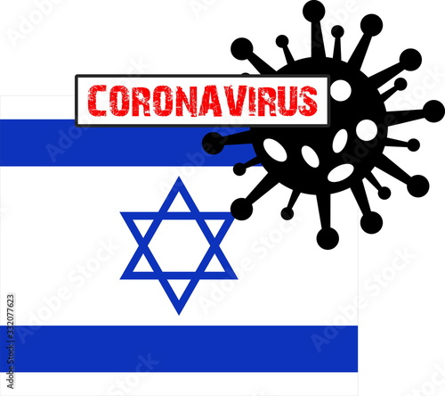 : Coronavirus in Israel icon symbol and flag