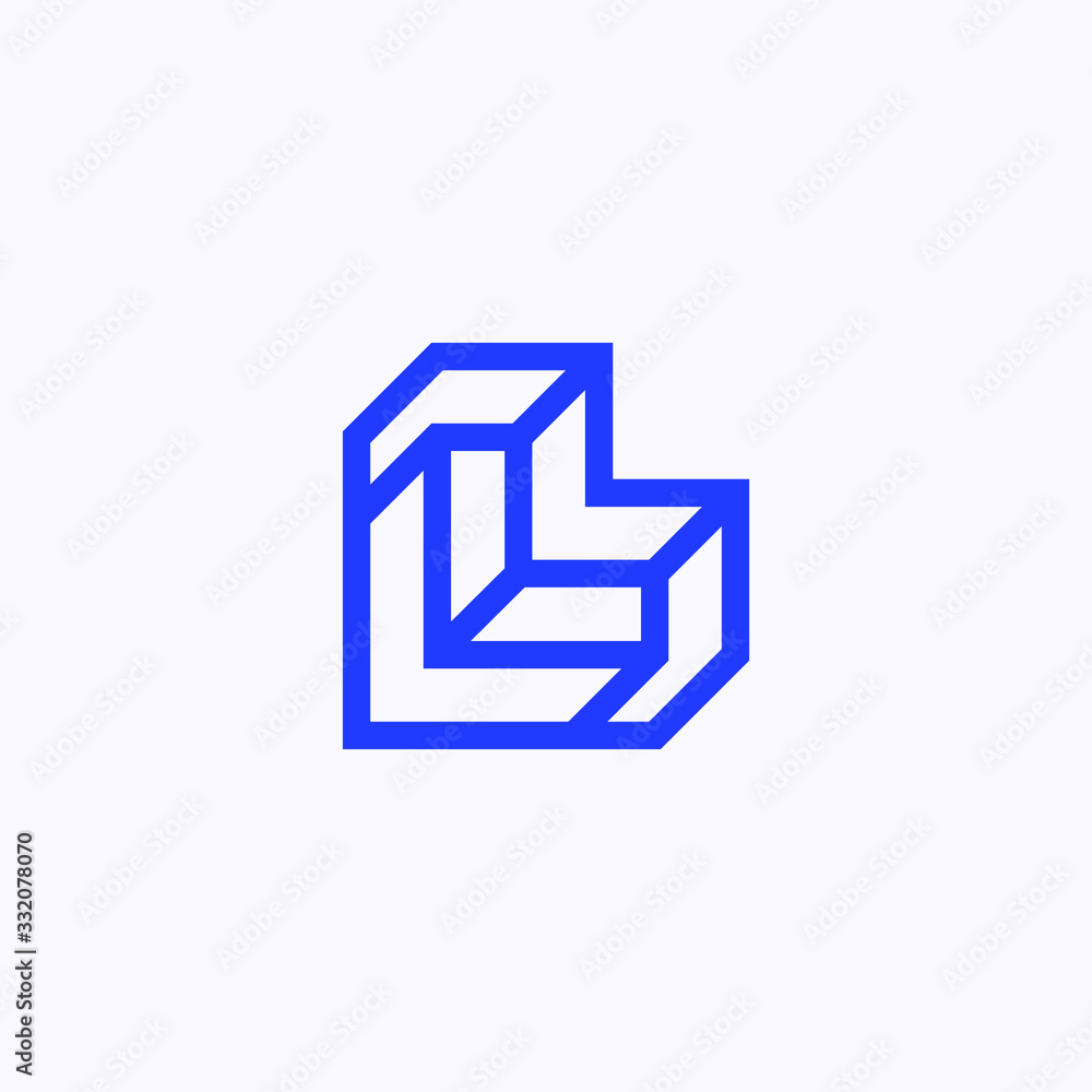 The letter L linear vector logo The letter L linear vector logo