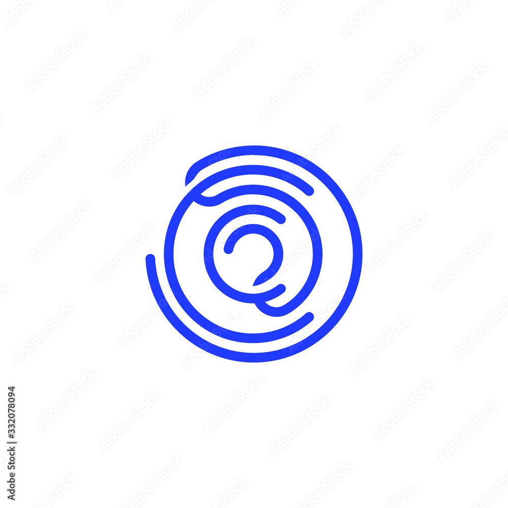 Abstract vector linear logo monogram combination of letters L and O, thick stroke Abstract vector linear logo monogram combination of letters L and O, thick stroke