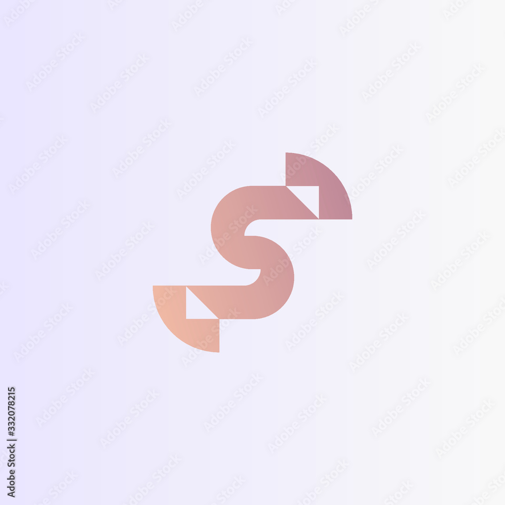 The letter S vector logo in a modern flat style. The letter S vector logo in a modern flat style.