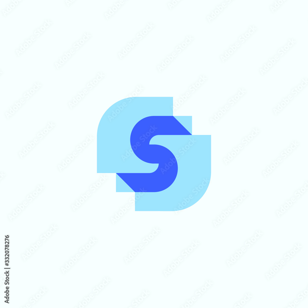 Fototapeta premium Letter S vector logo in flat style.