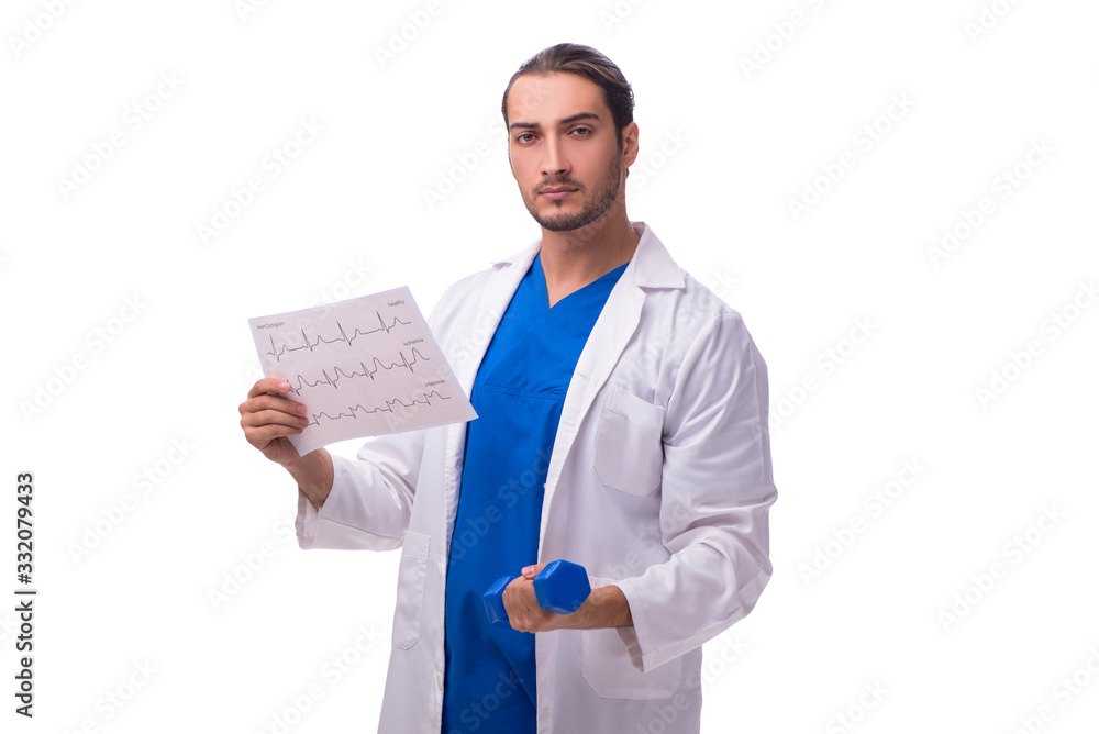 Young male doctor isolated on white Young male doctor isolated on white
