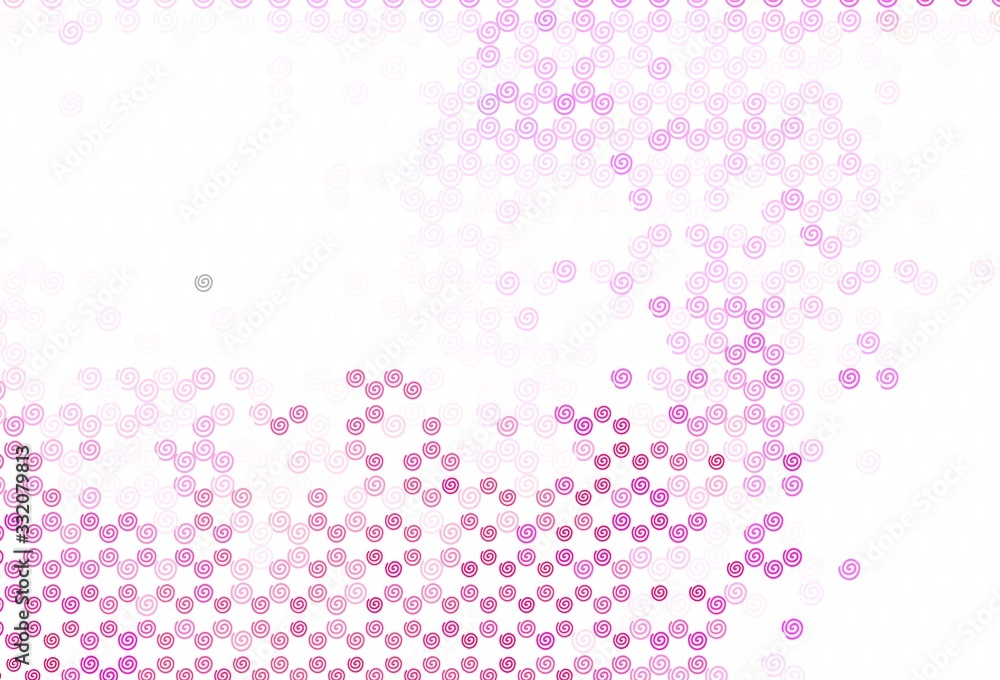 Light Pink vector texture with curved lines.