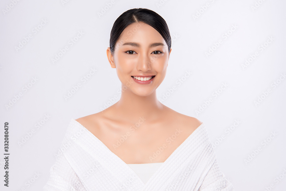 Beautiful Young Asian Woman with Clean Fresh Skin. Face care, Facial treatment, Cosmetology, beauty and healthy skin and cosmetic concept .woman beauty skin isolated on white background Beautiful Young Asian Woman with Clean Fresh Skin. Face care, Facial treatment, Cosmetology, beauty and healthy skin and cosmetic concept .woman beauty skin isolated on white background
