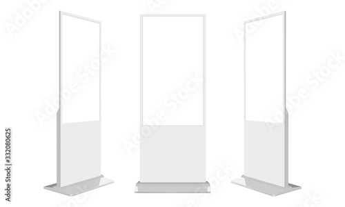 Set of blank digital signages isolated on white background. Vector illustration
