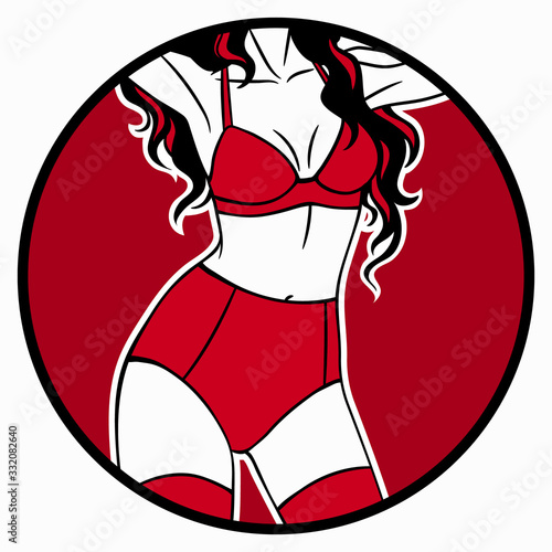 Women's underwear on a female model
