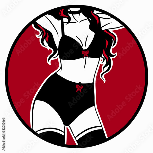 set of women's underwear on the model