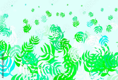 Light Green vector elegant pattern with leaves.