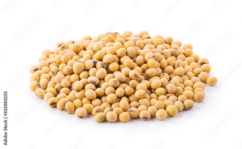 soy beans on white background soy beans on white background