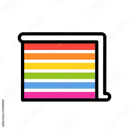 Rainbow crepe cake vector illustration, filled style icon