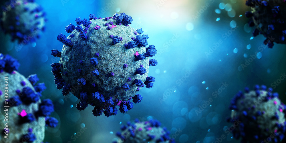 Fototapeta premium Coronavirus Covid-19 background - 3d rendering
