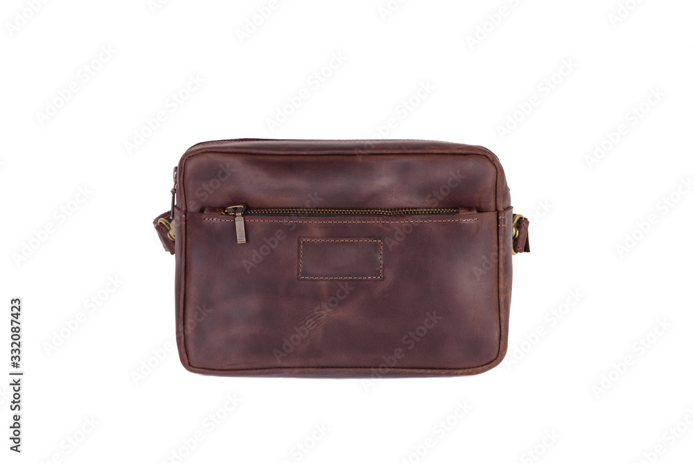 Natural fashion leather handbag isolated on white background Natural fashion leather handbag isolated on white background