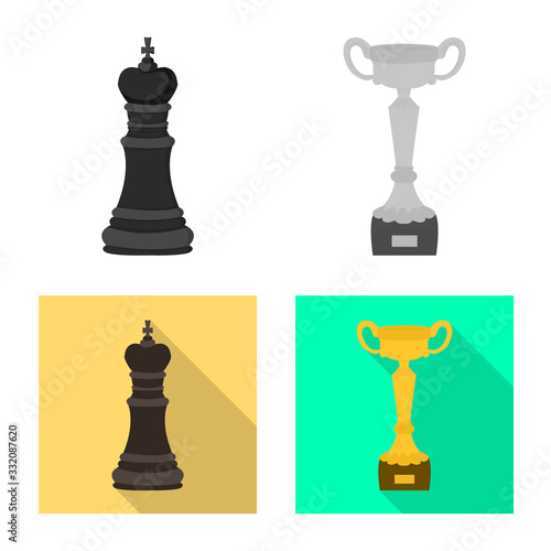 Vector design of checkmate and thin icon. Set of checkmate and target stock symbol for web.
