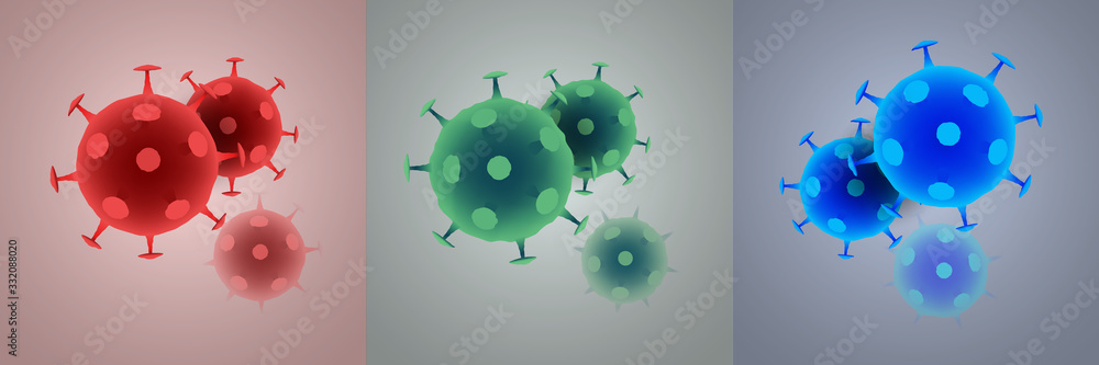 covid 19, red, green, blue, corona virus vector illustration covid 19, red, green, blue, corona virus vector illustration