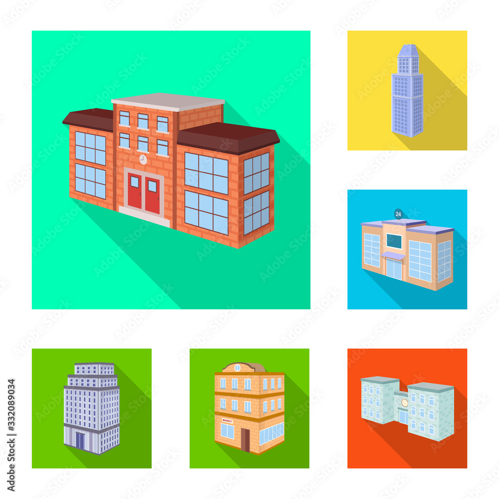 Fototapeta premium Isolated object of construction and building icon. Set of construction and estate stock symbol for web.