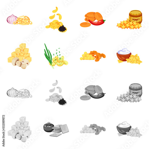 Vector illustration of taste and seasonin sign. Collection of taste and organic vector icon for stock.