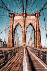 Fotobehang Brooklyn Bridge Wolkenkrabbers van New York City  © Siriane