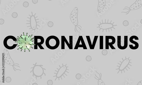 Coronavirus COVID-19 medical realistic illustration infection. Influenza as red dangerous flu strain cases as a pandemic medical health risk concept