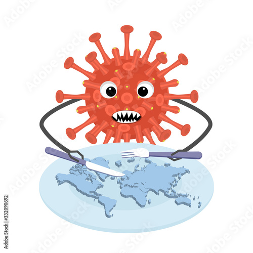 Coronovirus attacks the world. Virus epidemic concept, illustration