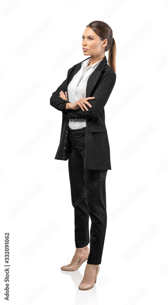 Confident businesswoman with crossed arms isolated Confident businesswoman with crossed arms isolated