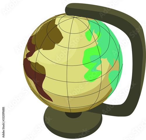old style globe planet earth life world icon globus isolated on white background