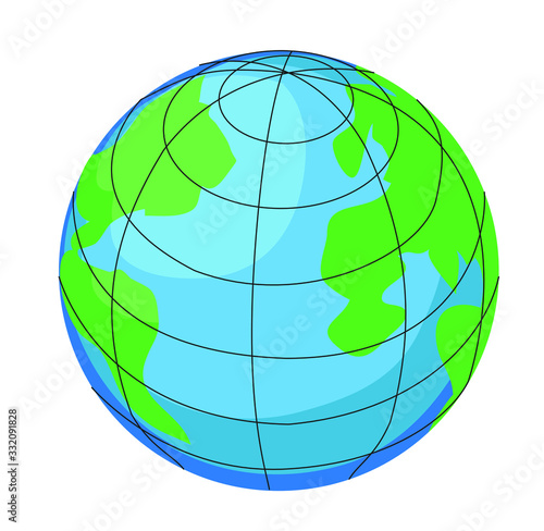 blue planet earth life world icon globus isolated on white background
