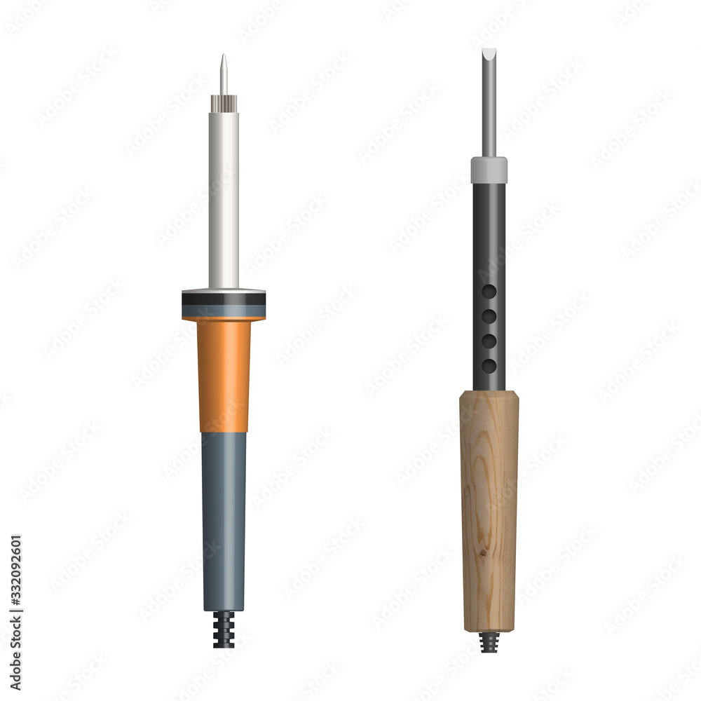 Set of electric soldering irons, vector illustration. Set of electric soldering irons, vector illustration.