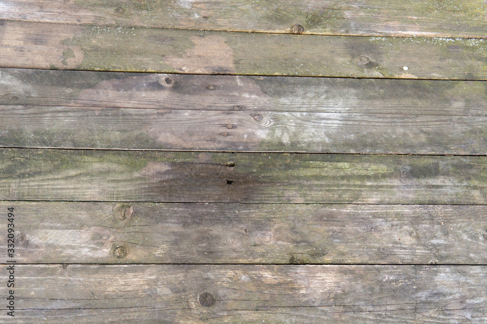 Naklejka premium Empty wooden table top. Old wooden background.