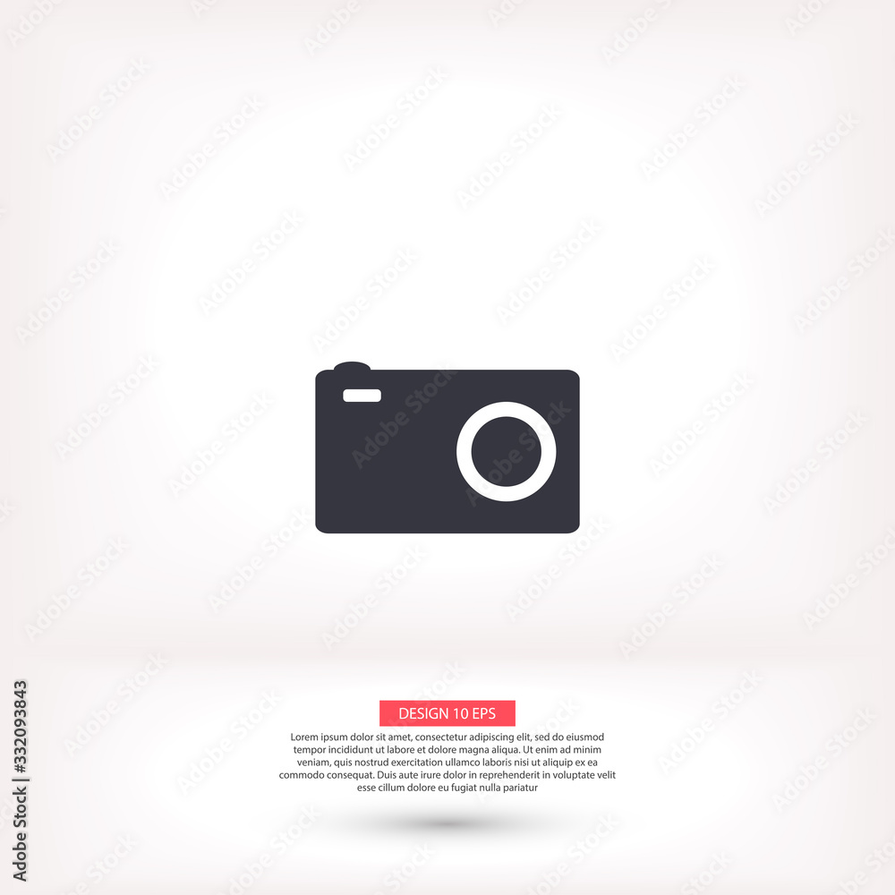 Camera vector icon , lorem ipsum Flat design Camera vector icon , lorem ipsum Flat design