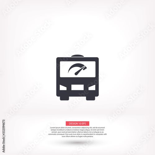 Bus vector icon , lorem ipsum Flat design