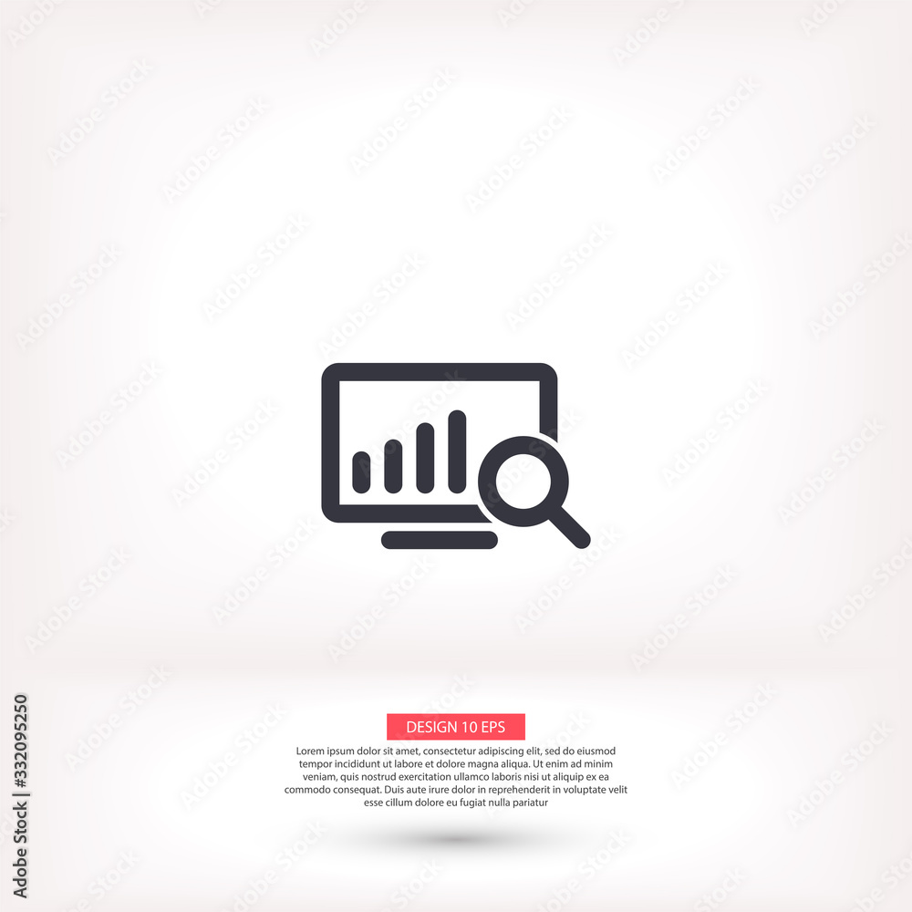 Chart vector icon , lorem ipsum Flat design