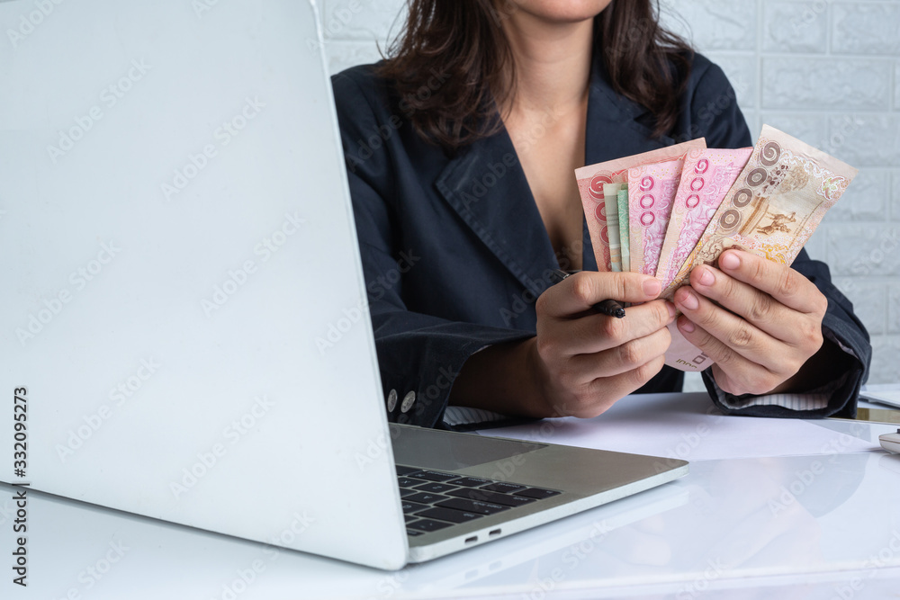 finance and accounting concept. business woman working on desk finance and accounting concept. business woman working on desk